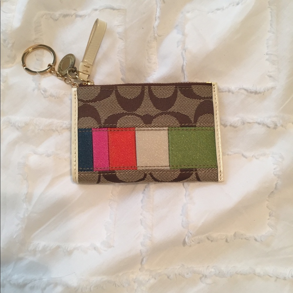 Coach skinny mini coin ID Wallet with key chain